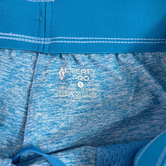 Liberty Pro NWT Blue Heather Running Shorts Women's Zip Pockets Drawstring Waist - Picture 3 of 7